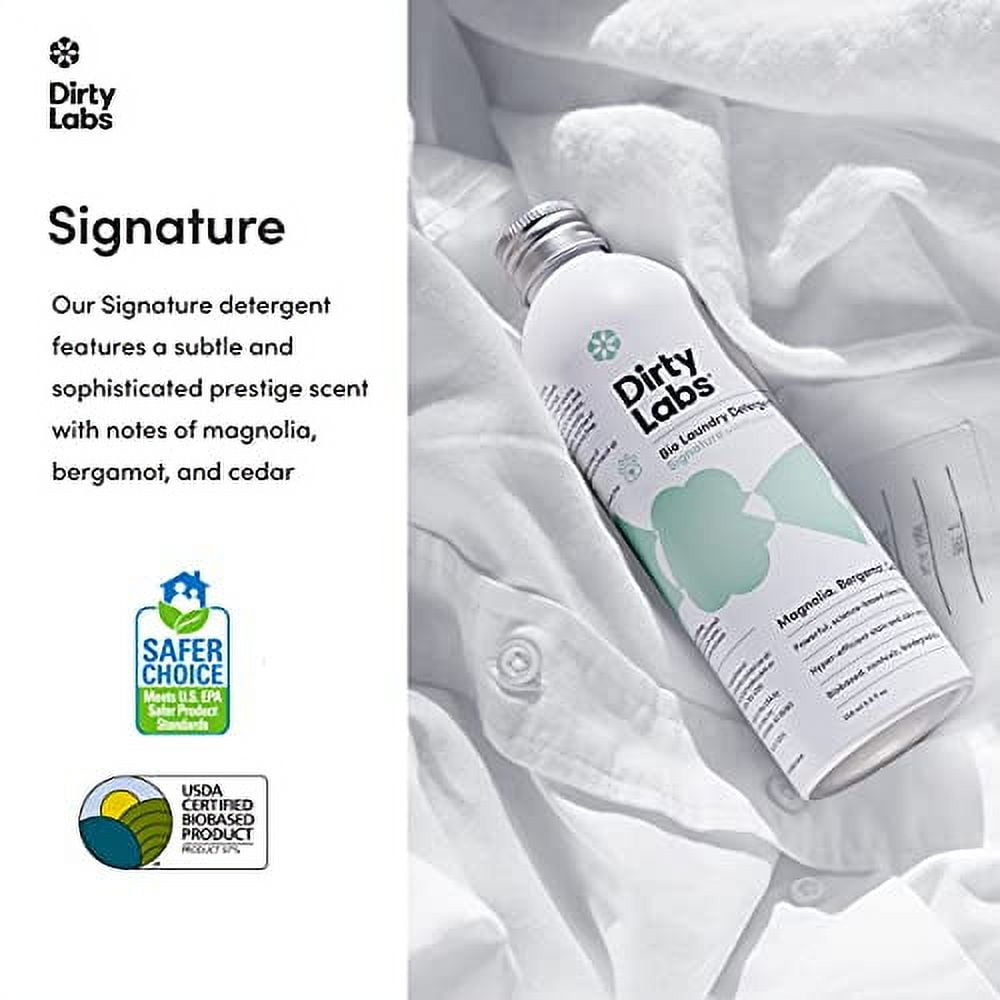 Dirty Labs | Signature Scent | Bio-Liquid Laundry Detergent | 32 Loads (8.6 fl oz) | Hyper-Concentrated | High Efficiency & Standard Machine Washing | Nontoxic, Biodegradable | Stain & Odor Removal