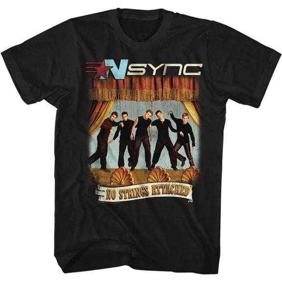 NSYNC No Strings No Words Black Adult T-Shirt