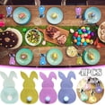 thumbnail image 2 of Eky Ensemble de 4 Porte-Couverts de Pâques Ufs de Pâques en Forme de Lapin avec Queue et Mini Nœud, Résistant à l'Usure, Texture Délicate Adorable, Housse de Couverts Décorative, Décoration de Table de Pâques, 2 of 5