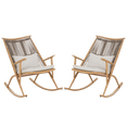 thumbnail image 4 of Tcbosik 2 Pack Outdoor Rattan Rocking Chairs with Cushions, High Back Rocker with Woven Backrest and Metal Frame, Lounge Chair for Garden, Porch, Patio, Backyard, Maple, 4 of 9