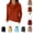 Light Brown, variant on Women Cowl Neck Wrap Knit Sweater Loose Long Sleeve Draped Soft Sweater Casual Winter Fall Cozy Warm Comfortable Pullover Tops