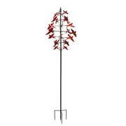 Large Red Cardinal Wind Spinner 3D Metal Bird Sculpture XL Kinetic Patio Decor Garden Yard Art
