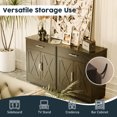 thumbnail image 2 of Walsunny Sideboards Buffets Table 28.3" with Drawer Storage Cabinet Adjustable Shelf Farmhouse Coffee Bar Cabinet for Kitchen Dining Room Entryway Small Places Brown, 2 of 9