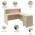 thumbnail image 5 of Arrive 60W x 72D L Reception Desk with Drawers in Natural Elm - Engineered Wood, 5 of 11