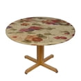 thumbnail image 3 of JEUXUS  Deluxe Elastic Edged Flannel Backed Fitted Table Cover - Antique Fruit Pattern - Small Round - Fits Tables up to Diameter, 3 of 7