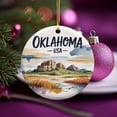 thumbnail image 2 of Ceramic Ornament - Oklahoma, USA Travel Souvenir - Personalized Christmas Decoration, Custom Holiday Christmas Ornament Gift for Couples, Family, Friends, Vacation Keepsake 197or36, 2 of 5