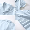 thumbnail image 4 of MaFYtyTPR Short Sleeved Shirts for Men Casual Solid Color Button V-Neck Breathable Blouse Men's Summer T-shirts A-Blue L, 4 of 6