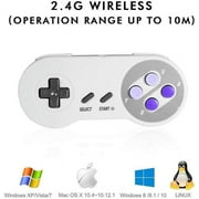 2.4 GHz Wireless Controller for SNES Classic Edition&NES Classic Edition,LUXMO Wireless SNES USB Classic Controller Gamepad for Windows Laptop PC Mac Raspberry PI System(2 Pack)