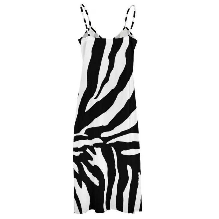 Zebra Print - Black and White Sleeveless Dress long dresses for women  Evening dresses evening dress long sleeve dress - Walmart.com