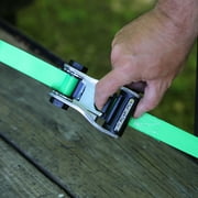 SmartStraps RatchetX Standard Duty Ratchet Tie Down Straps, 1 x 12 ft, 500 lb Safe Work Load, 1,500 lb Break Strength, Padded Handle, Green, 2-Pack