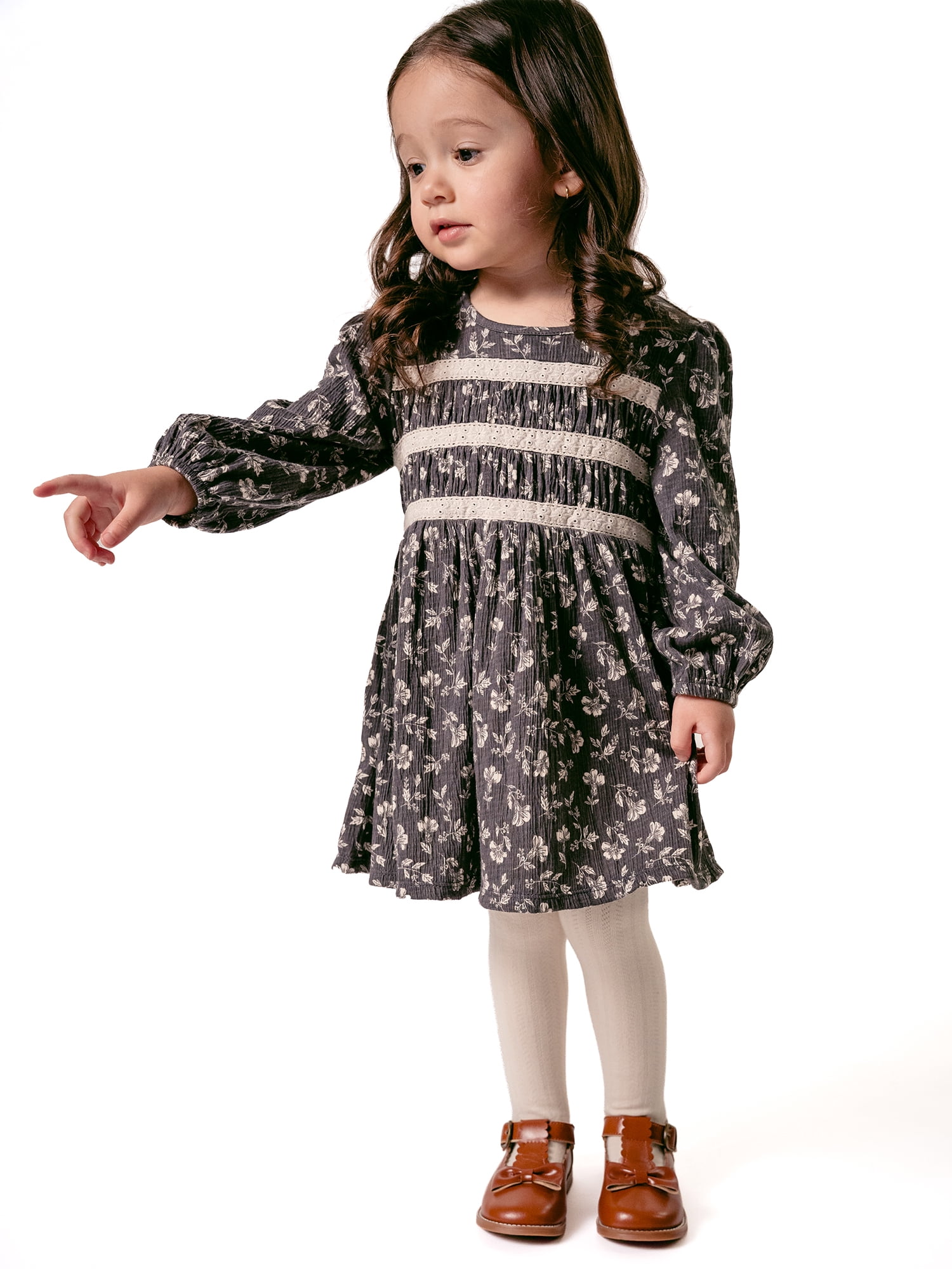 Modern Moments by Gerber Toddler Girl Smocked Bodice Dress, 12 Months - 5T