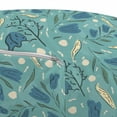 thumbnail image 3 of Seafoam Pouf Cover with Zipper, Hand Drawn Aquarelle with Floral Motifs Leaves Stalks Bell Flowers, Soft Decorative Fabric Unstuffed Case, 30" W X 17.3" L, Seafoam Night Blue Ivory, by Ambesonne, 3 of 5