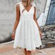 thumbnail image 1 of WILLBEST Vestidos Casuales para Mujer con Curvas, Nuevo Vestido de Mujer de Longitud Media con Encaje Jacquard, Ahuecado, Ajustado, Cuello En V, Vestido Grande para Mujer Mediana​​, 1 of 3