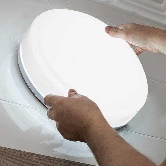 PAMINGONO Modern Flush Mount Ceiling Light Round Plastic Decorative Lampshade For Kitchen/Bathroom/Bedroom