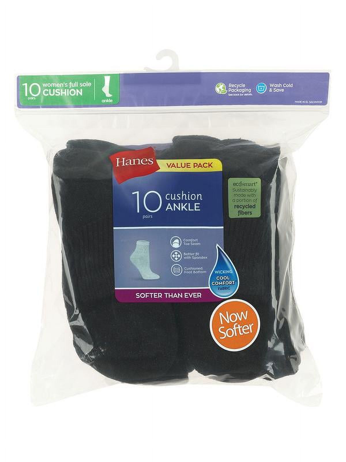Hanes Women's Cushion Comfort Ankle Socks, 10-Pair Value Pack - image 2 of 5