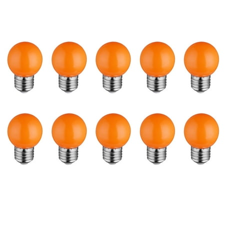 

10pcs Outdoor Colorful LED Bulbs Light Bulb LED Lantern Light Bulb for Festival (Orange 2W PC Lamp Shell)