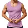 thumbnail image 2 of Workout Tank Tops Men Lightweight Breathable Ribbed Knit Slim Fit Scoop Neck Muscle Sleeveless Shirt Athletic Gym Tanks, 2 of 6