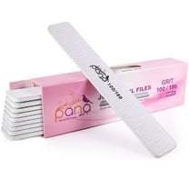 10pcs - PANA Jumbo Double-Sided Emery Nail File for Manicure, Pedicure, Natural, and Acrylic Nails - Zebra (Grit 100/180)