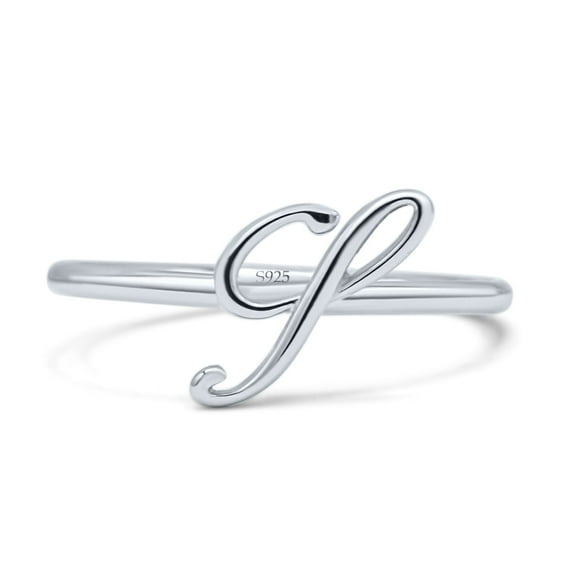 Initial S Alphabet Letter Name Monogram Statement Ring Band 925 Sterling Silver Size 4