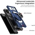 thumbnail image 6 of Compatible for Nokia C100 Case with Tempered Glass Screen Protector [Military Grade] Ring Car Magnetic Mount Kickstand Shockproof Phone Cover - Blue, 6 of 7
