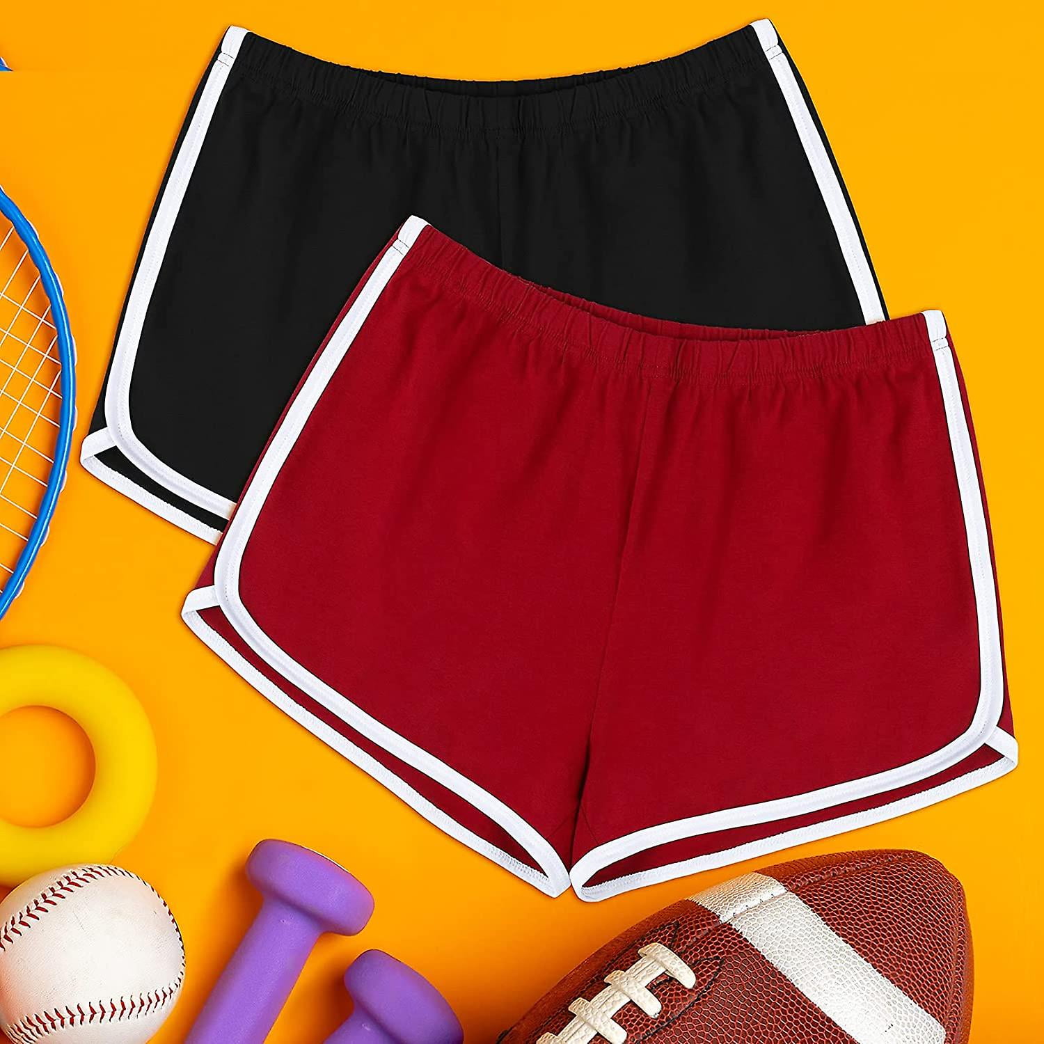 Girls red running shorts deals