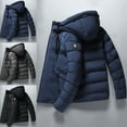 thumbnail image 2 of comerut Men Down Coat Hooded Padded Drawstring Warm Winter Quilted Down Coat for Daily Wear, 2 of 8
