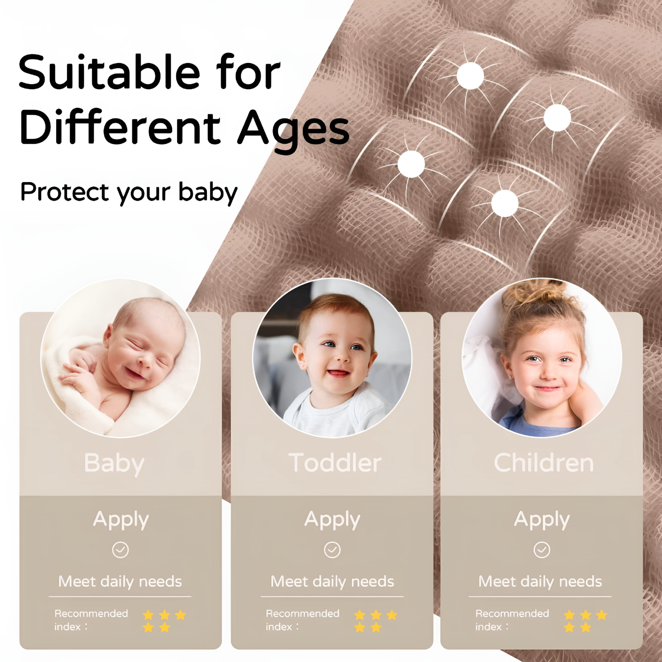 AUQ 2026 New Hooded Baby Towels for Newborn 2 Pack 100% Muslin Organic Cotton Baby Bath Towel with Hood for Babies,Infant,Toddler&Kids,32X32Inch,Soft&Absorbent Newborn Essential,Beige&Coffee