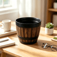 thumbnail image 3 of Large Capacity Wine Barrel Shape Planter Plastic Flower Pot Creative Decorative Plant Container for Home Garden Yard Patio Porch Display, 3 of 8