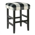 thumbnail image 3 of Home Square Buffalo Plaid Wooden Counter Stool in Black & White - Set of 3, 3 of 3