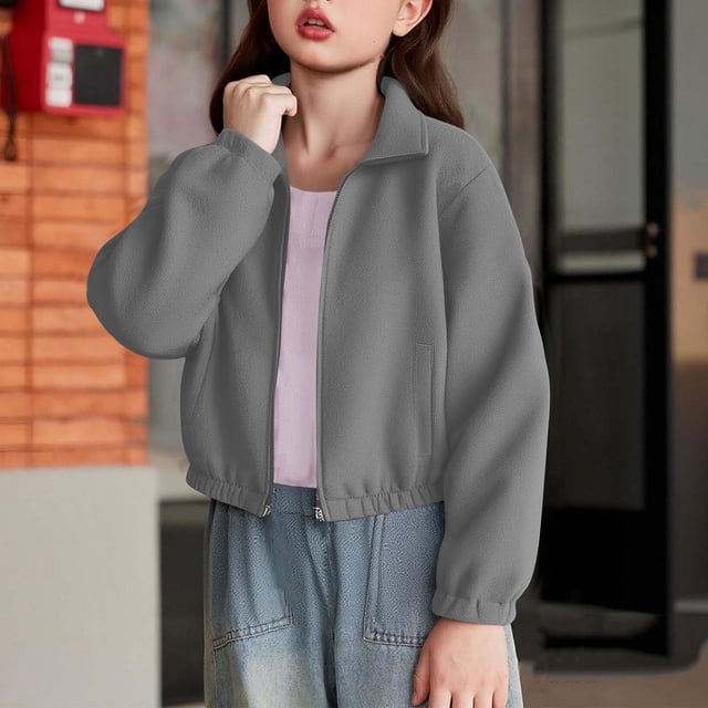 Cowsor Girls Zip Up Teen Sweatshirts Fleece Jackets Kids Fall Fashion Outfits Winter Clothes