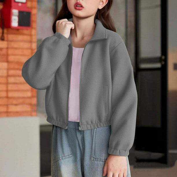 Cowsor Girls Zip Up Teen Sweatshirts Fleece Jackets Kids Fall Fashion Outfits Winter Clothes