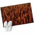 thumbnail image 2 of 2x3 Door Mat Rug, Burnt Orange Forest Non-Skid Rubber Backing Large Rectangle Rugs - Living Room Bedroom Home Office, Pine Trees Modern Mysterious Art Indoor Floor Mat Carpets Washable Rug, 2 of 9