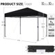 thumbnail image 3 of Songqin 10x10 1-Person Setup Pop Up Canopy Tent, Instant Portable Commercial Canopy Tent, Outdoor Gazebo with 1-Button Push, Wheeled Bag & 4 Sandbags for Home, Party & Outdoor Activities, Black, 3 of 18