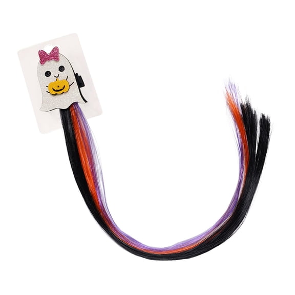 Halloween Hair Accessories for Girls - Colorful Clips with Pumpkin Bat and Owl Designs - Colored Hair Extensions for Festive Celebrations