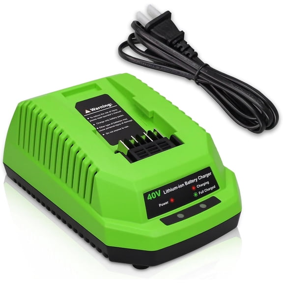 Replacement Fast Charger Replace for Greenworks 40V Battery Charger Lithium Ion 29482 29462 29472 2901319 2938302 BAF702 L-300 BAF704 Battery Charger Compatible with Greenworks 40V G-MAX Power Tools