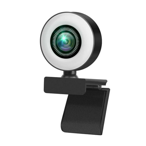 Cámara web 1080P con luz ajustable y micrófonos reductores de ruido, cámara web USB para aprendizaje Tomshoo Cámara web