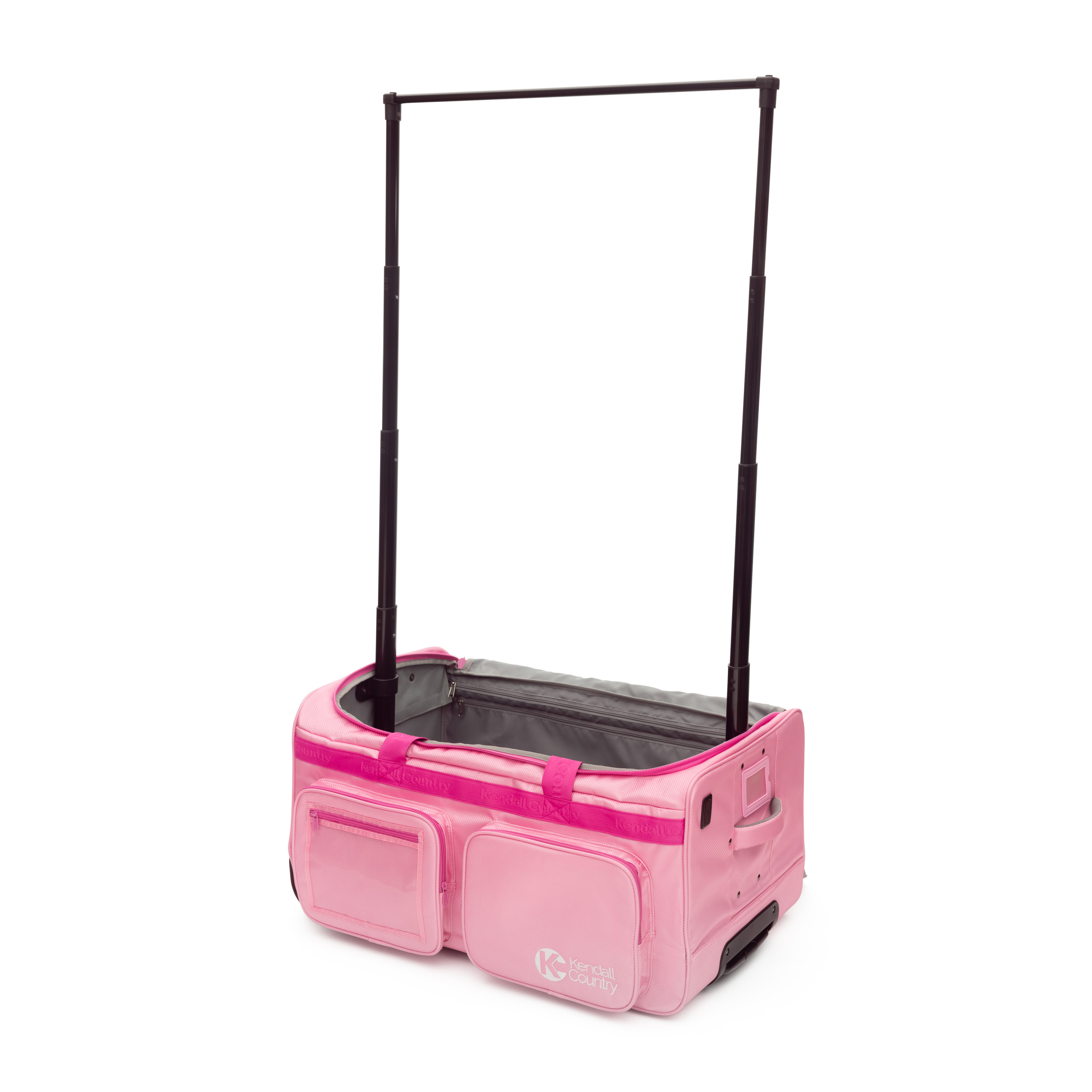 Kendall Country Dance Rolling Duffel with Garment Rack, Cotton Candy Pink, Large, 28-inch