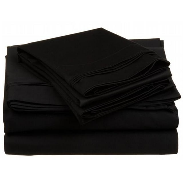 Egyptian Cotton 650 Thread Count Solid Sheet Set Full-Black
