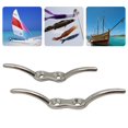thumbnail image 4 of Toystoory 4 piezas de cornamusa de amarre de acero inoxidable pulido 2 agujeros 4 pulgadas tacos cubierta de barco marino amarre de cuerda carpas, 4 of 6