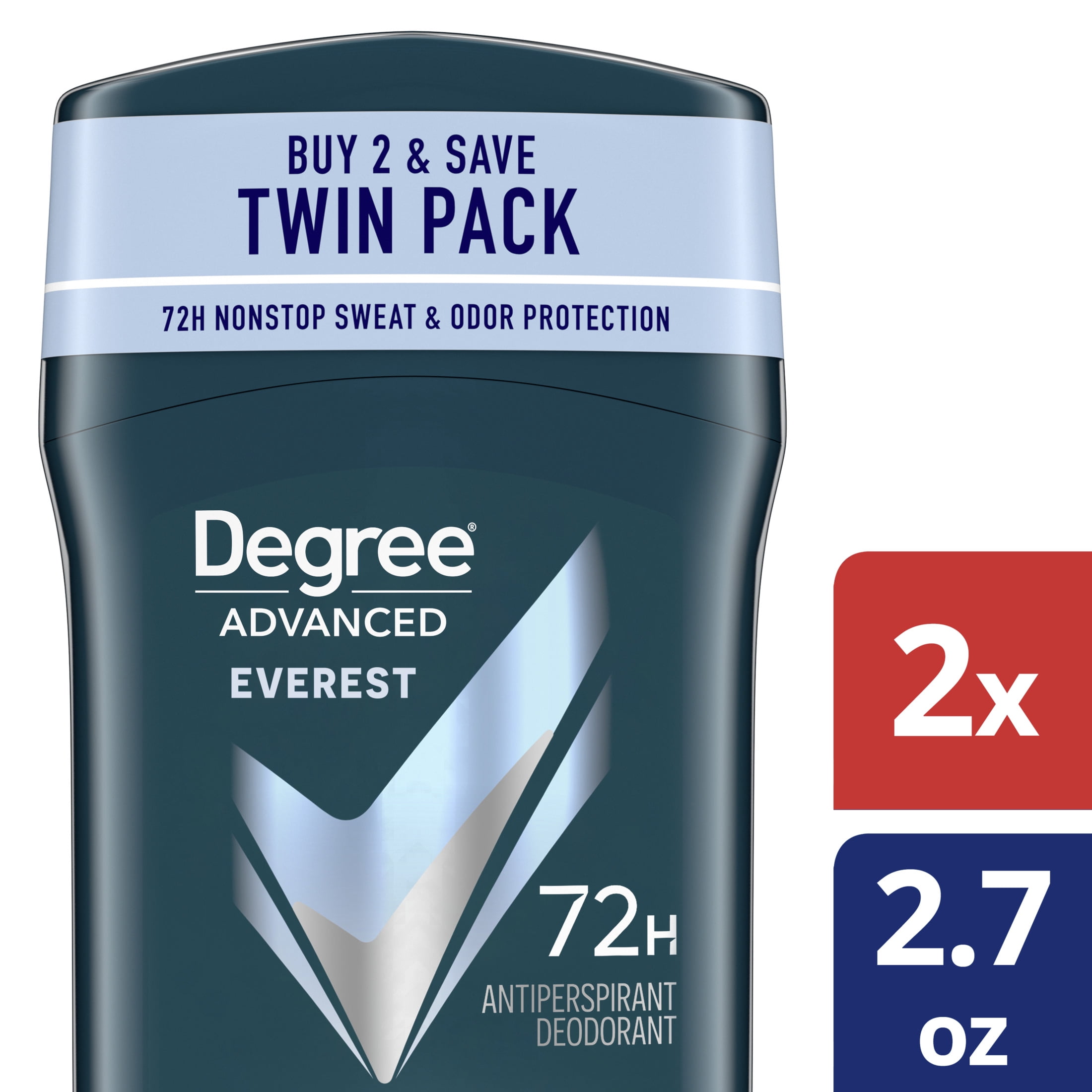 Degree Men Advanced Antiperspirant Deodorant Everest, 2.7 oz, 2 Count