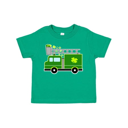 

Inktastic St. Patricks Day Fire Truck in Green with Shamrocks Gift Toddler Boy or Toddler Girl T-Shirt