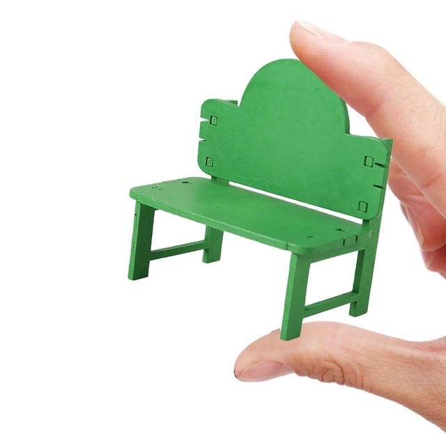 SIfdSeng Outside Toys Doll Miniature Furniture Wooden Diy Table and Chair Children's Toy Fun Diy Assembly Miniature Fairy Desk and Chair Children's Fun Wooden Rocking Chair Toy