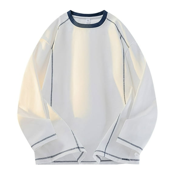 LIaqionyy Big and Tall for Shirts Mens Long Sleeve Crew Neck Oversize Tops Casual Loose Pullover Shirt