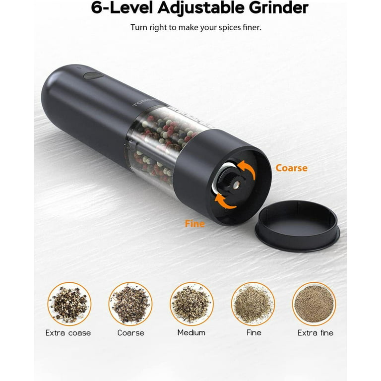 LED-Illuminated Electric Automatic Pepper Grinder with Adjustable Coar –  vacpi