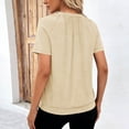 thumbnail image 5 of T-Shirt for Women V Neck Short Sleeve Casual Loose Fit Solid Pleated Front Lightweight Soft Breathable Summer Loungewear Daily Top, 5 of 6