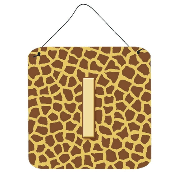 Letter I Initial Monogram - Giraffe Wall or Door Hanging Prints