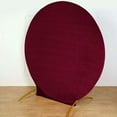 thumbnail image 2 of Efavormart 7.5ft Metallic Burgundy Soft Velvet Round Backdrop Stand Cover, Fitted Wedding Arch Cover - 2-Sided, 2 of 6
