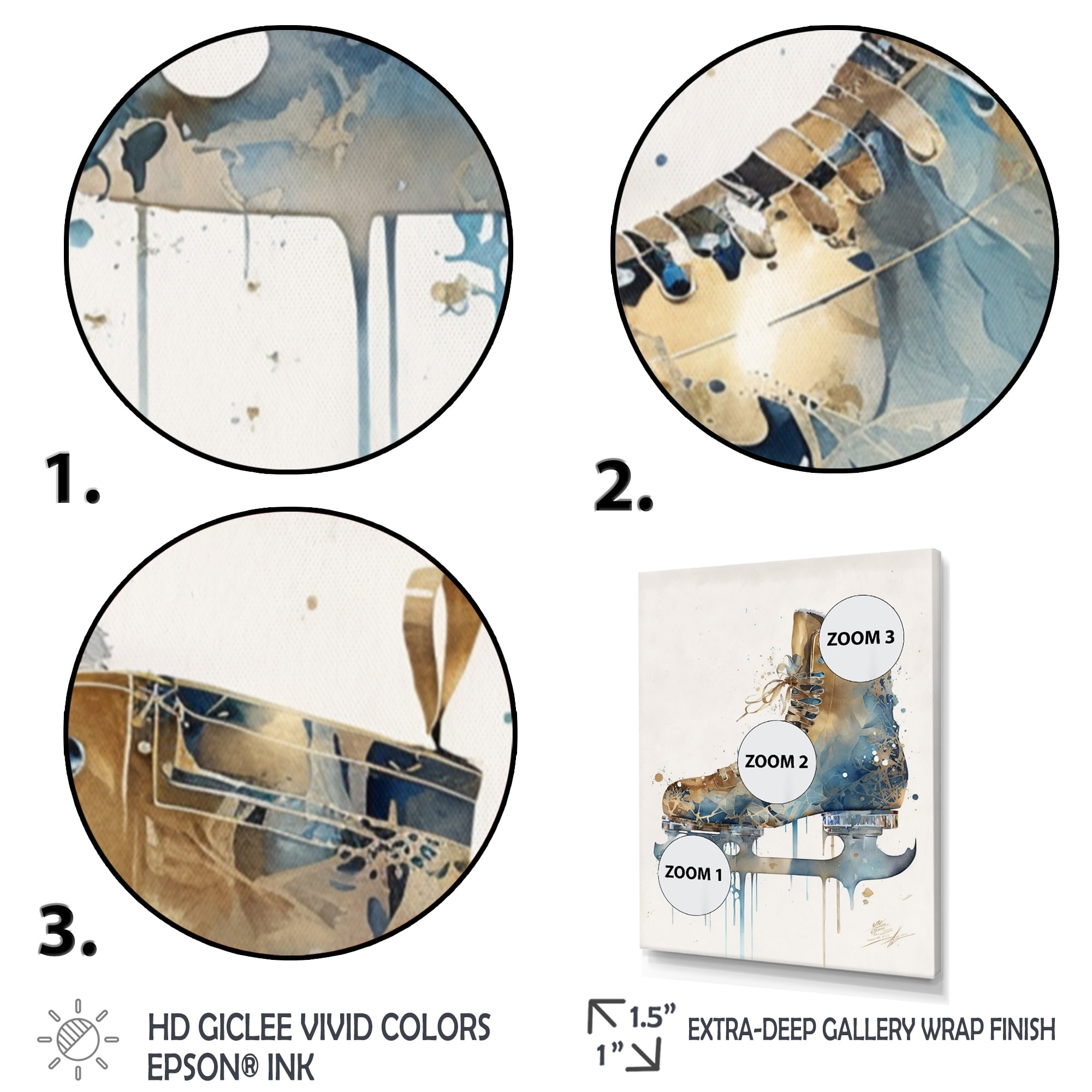 Designart Figure Skate II Canvas Wall Art