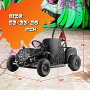 Electric Go Kart, 48V Powered Ride On Car with Steel Tubular Frame, Seat Belt, 13 inch All-Terrain Tires for Teens(BLACK)