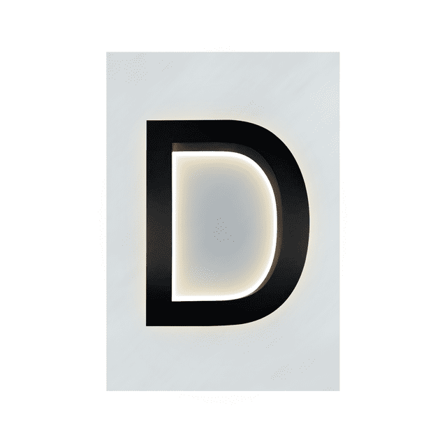 Backlit LED House Letter 8” – Prima Decorative Hardware, Modern LED Address Sign Letters A-D, Floating Effect Stainless Steel Lighted House Letters, Weather Resistant, Warm White 3200K